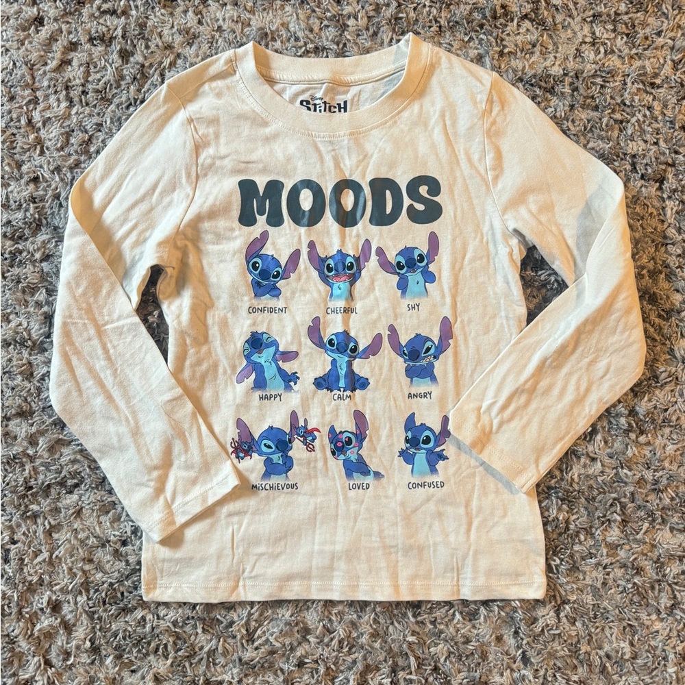 Disney Cream Stitch Moods Long Sleeve Shirt NEVER WORN